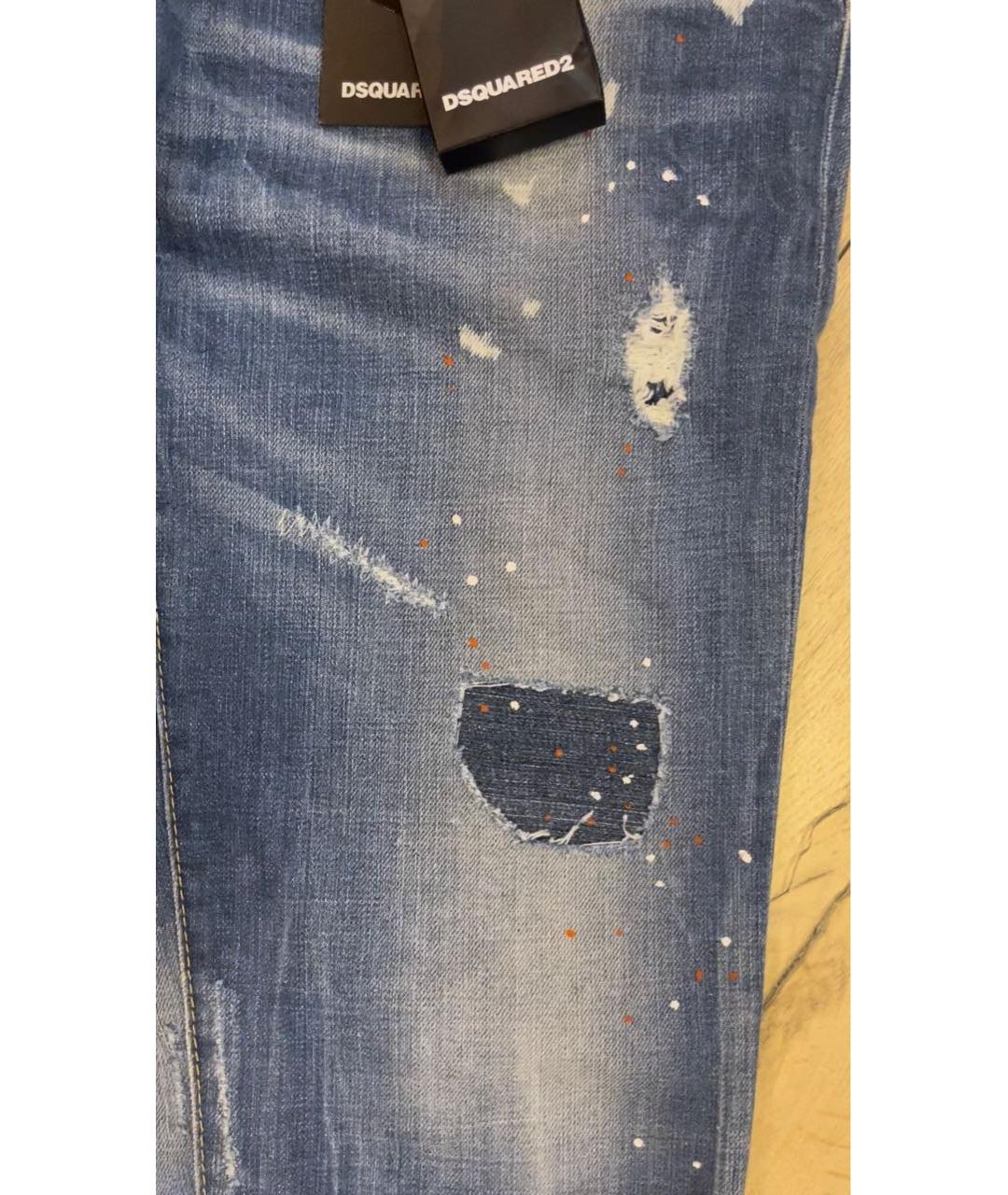 DSQUARED2 Голубые хлопко-эластановые джинсы слим, фото 6