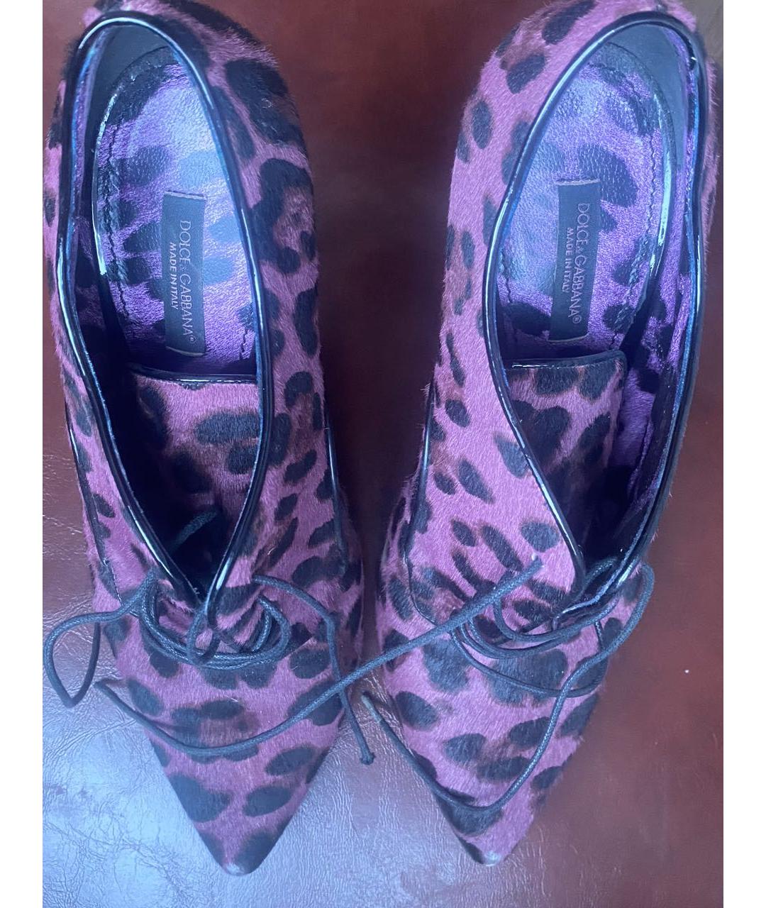 DOLCE&GABBANA Фиолетовые ботильоны из экзотической кожи, фото 2
