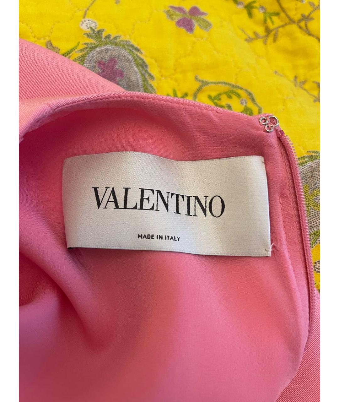 VALENTINO Розовое шерстяное коктейльное платье, фото 3