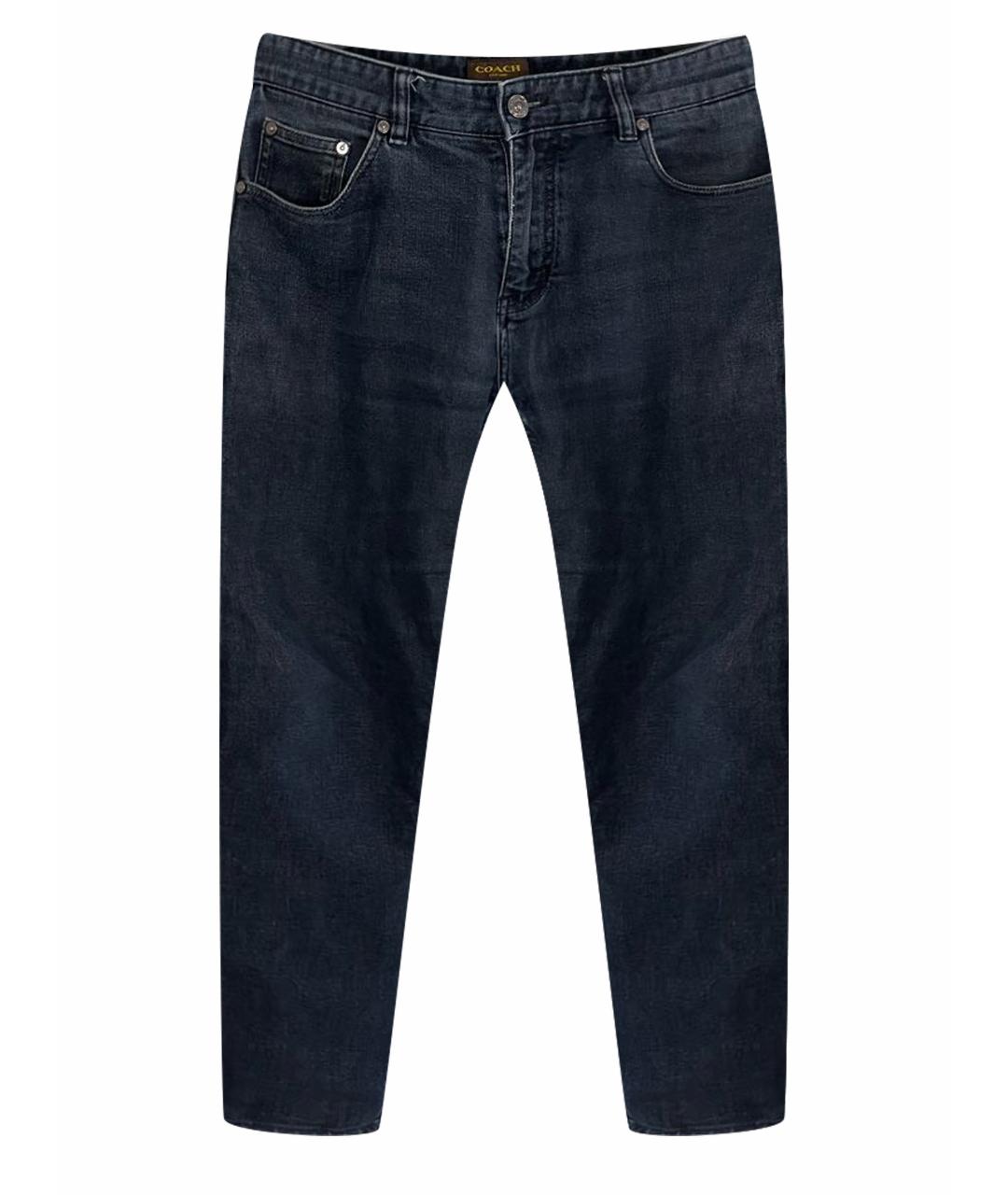 COACH Темно-синие хлопковые прямые джинсы, фото 1