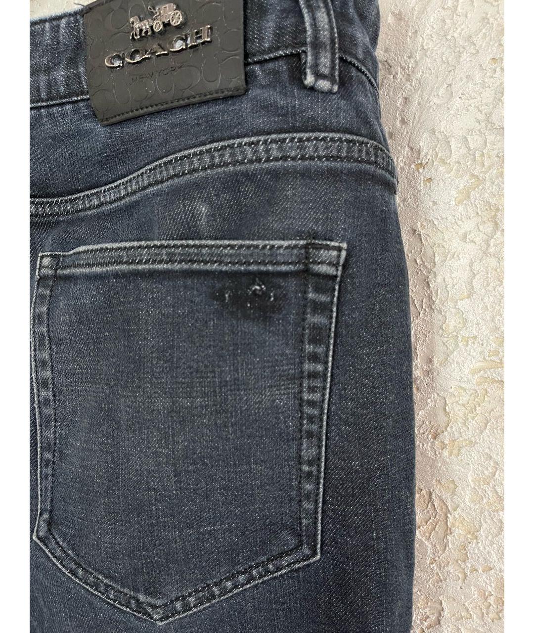 COACH Темно-синие хлопковые прямые джинсы, фото 5