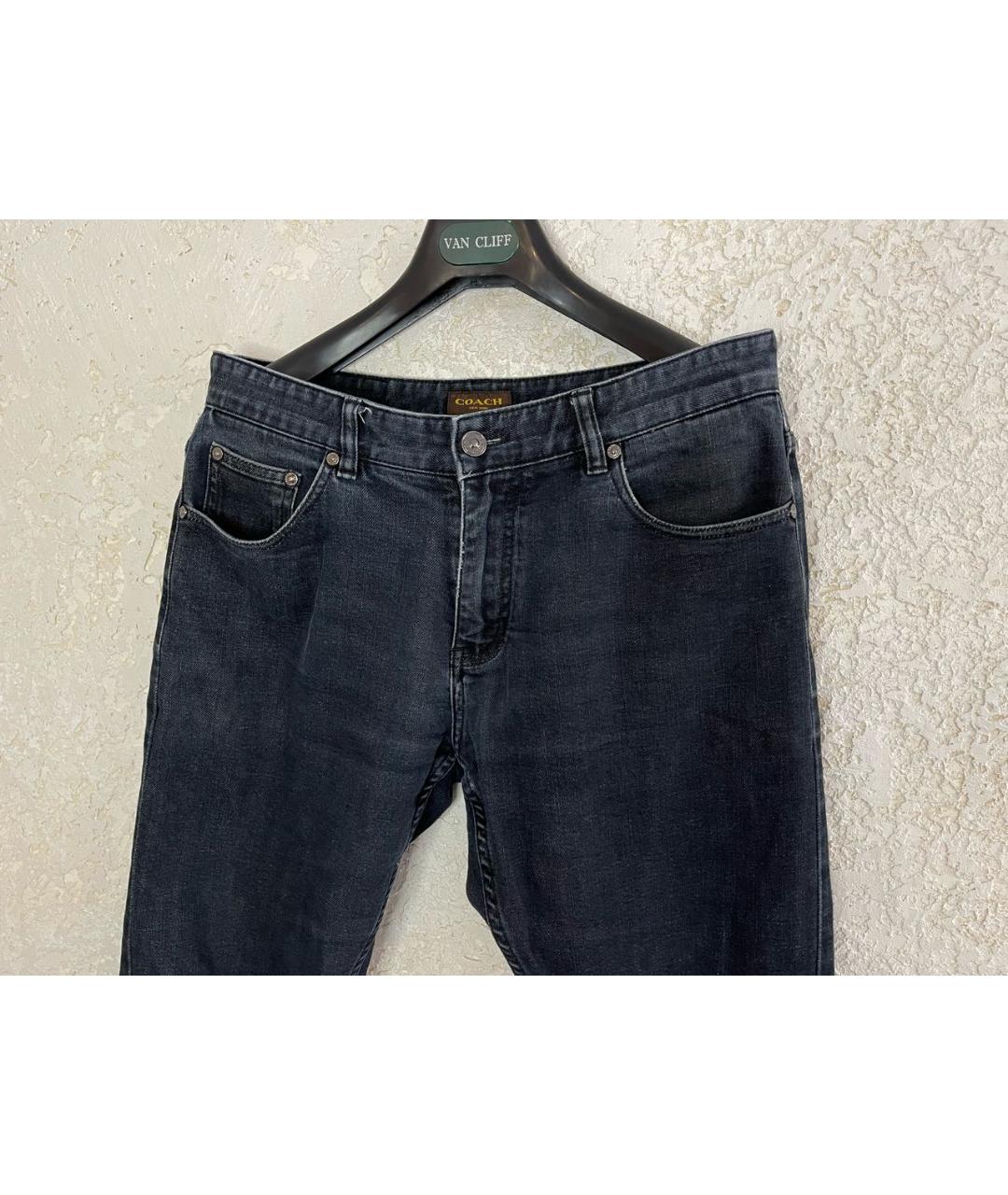 COACH Темно-синие хлопковые прямые джинсы, фото 2