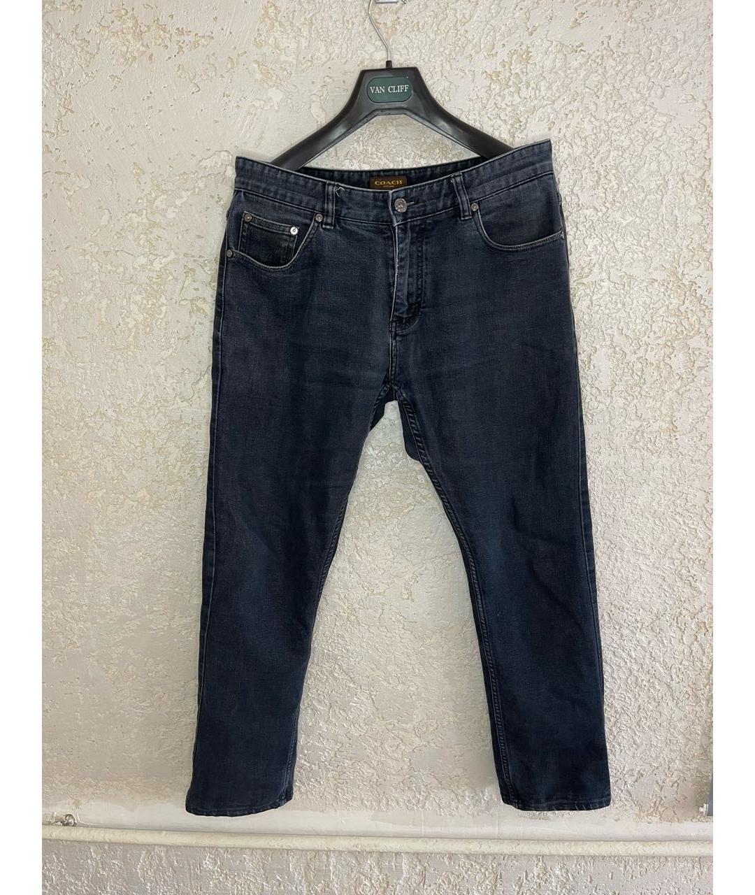 COACH Темно-синие хлопковые прямые джинсы, фото 9