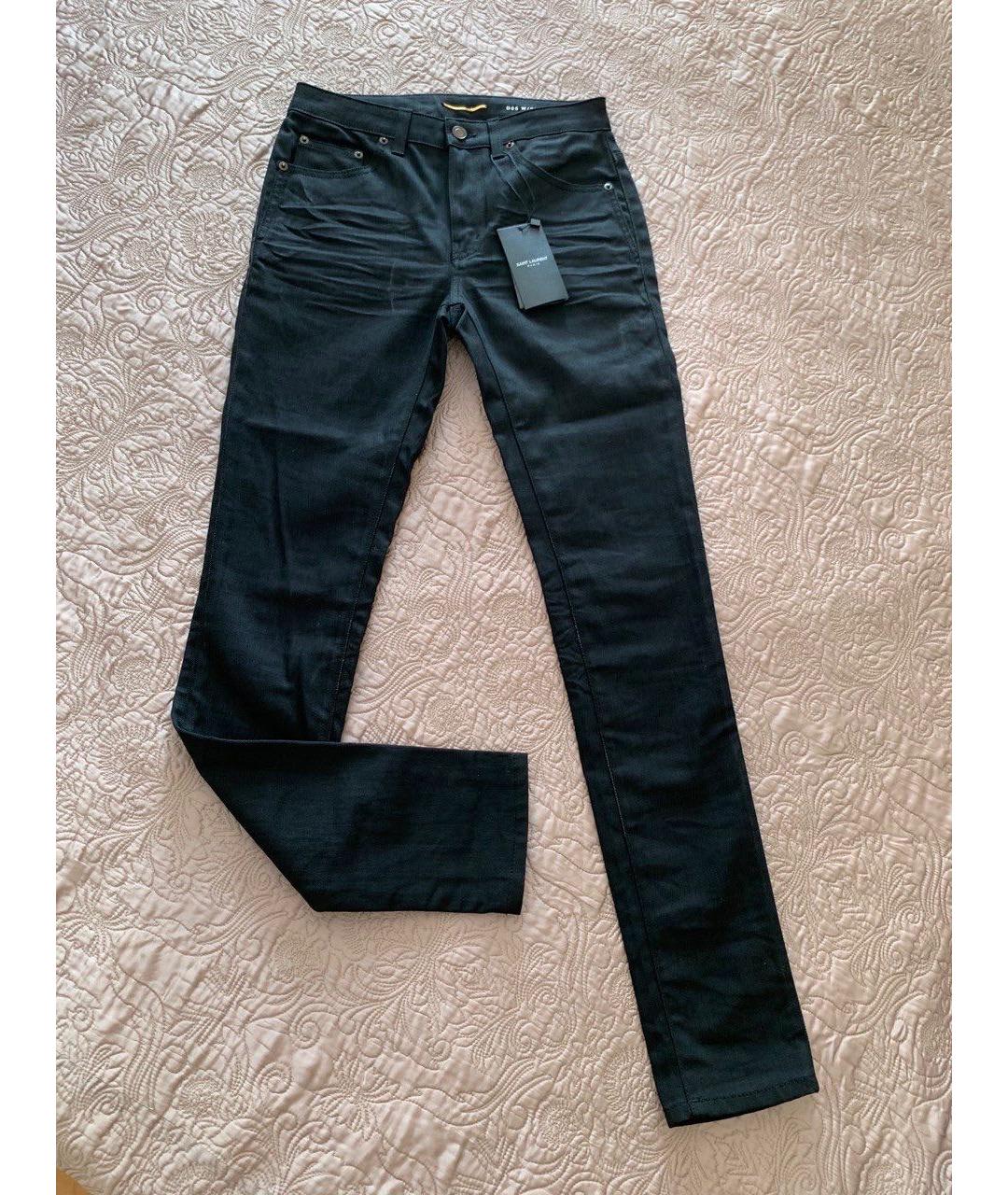 SAINT LAURENT Черные хлопковые джинсы слим, фото 2