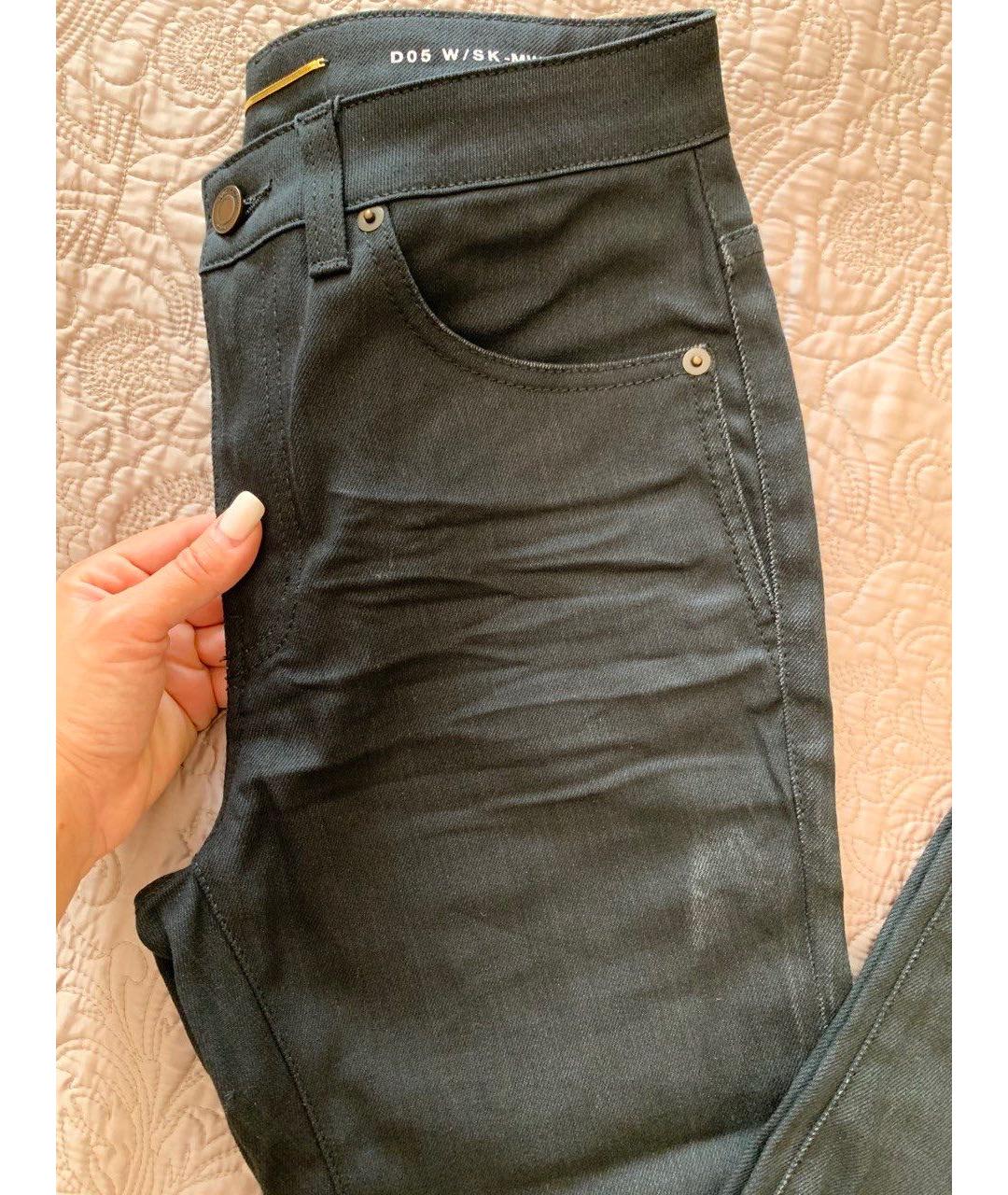 SAINT LAURENT Черные хлопковые джинсы слим, фото 3