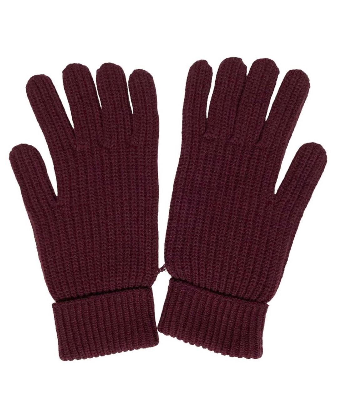 PAL ZILERI Бордовые кашемировые перчатки, фото 1
