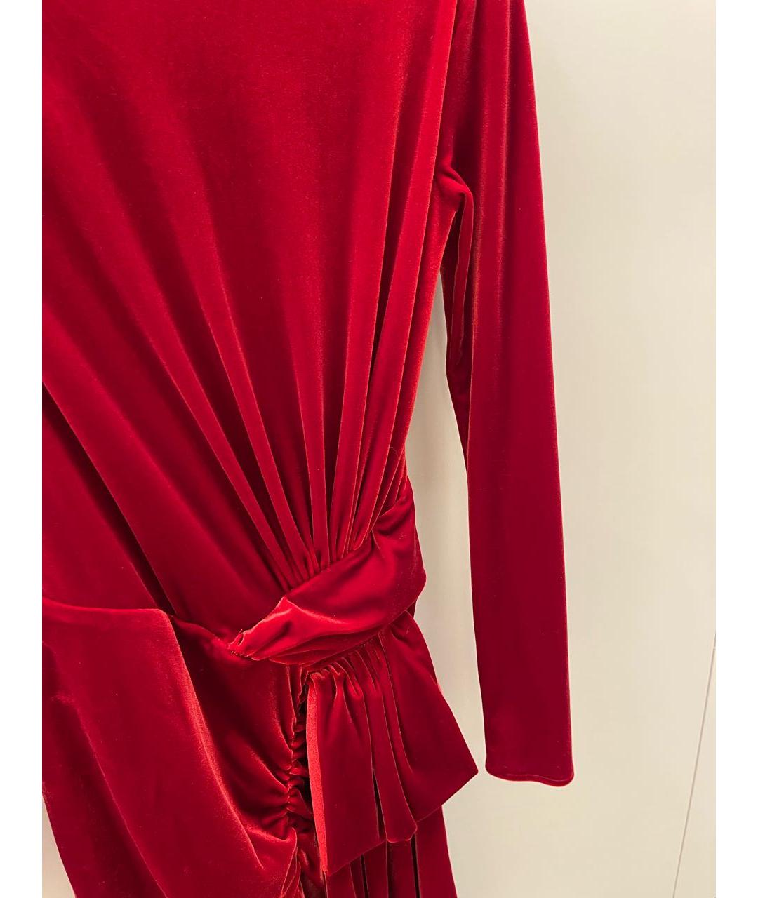 ALEXANDRE VAUTHIER Красное бархатное вечернее платье, фото 3