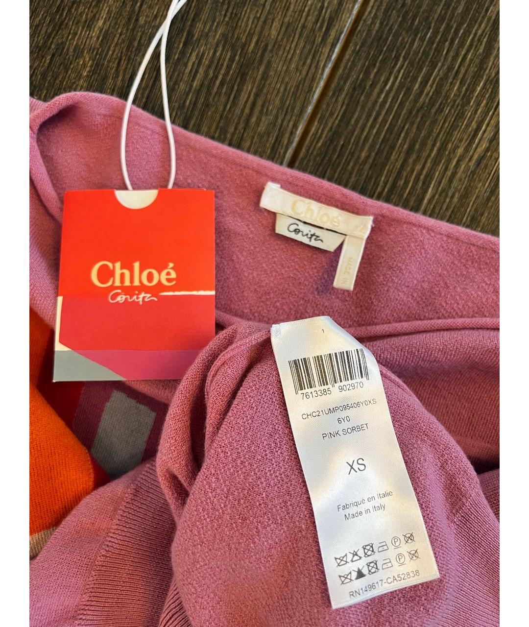 CHLOE Розовый шерстяной джемпер / свитер, фото 6