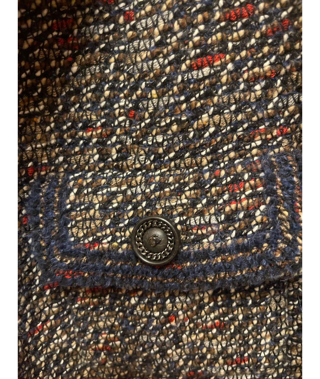 CHANEL PRE-OWNED Темно-синий шерстяной жакет/пиджак, фото 4