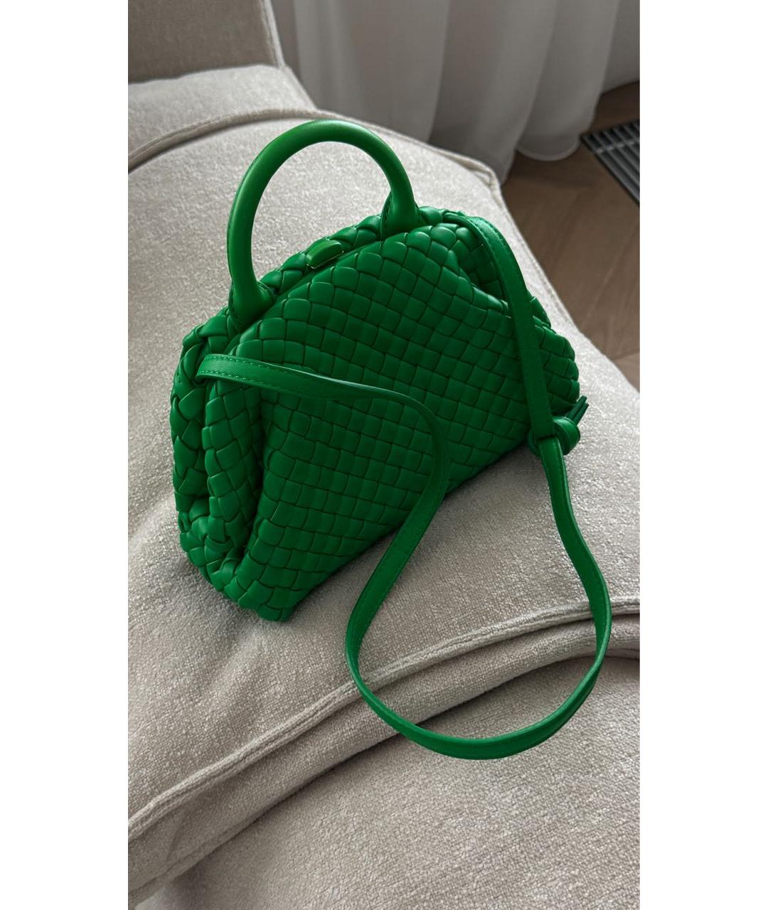 BOTTEGA VENETA Зеленая кожаная сумка с короткими ручками, фото 5