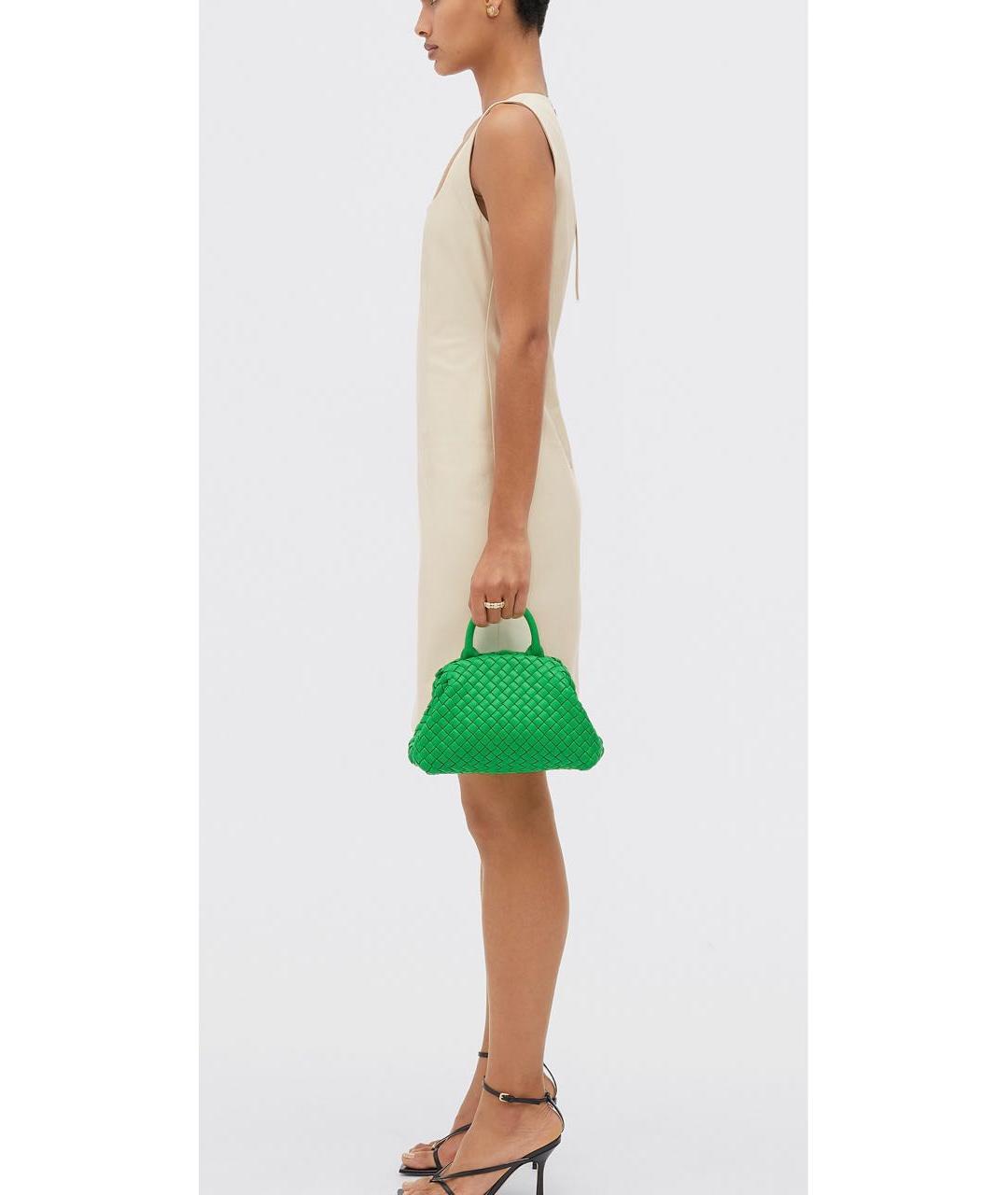 BOTTEGA VENETA Зеленая кожаная сумка с короткими ручками, фото 3