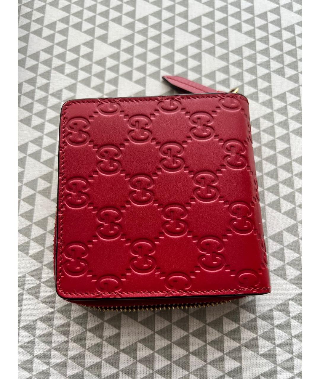 GUCCI Красный кожаный кошелек, фото 2