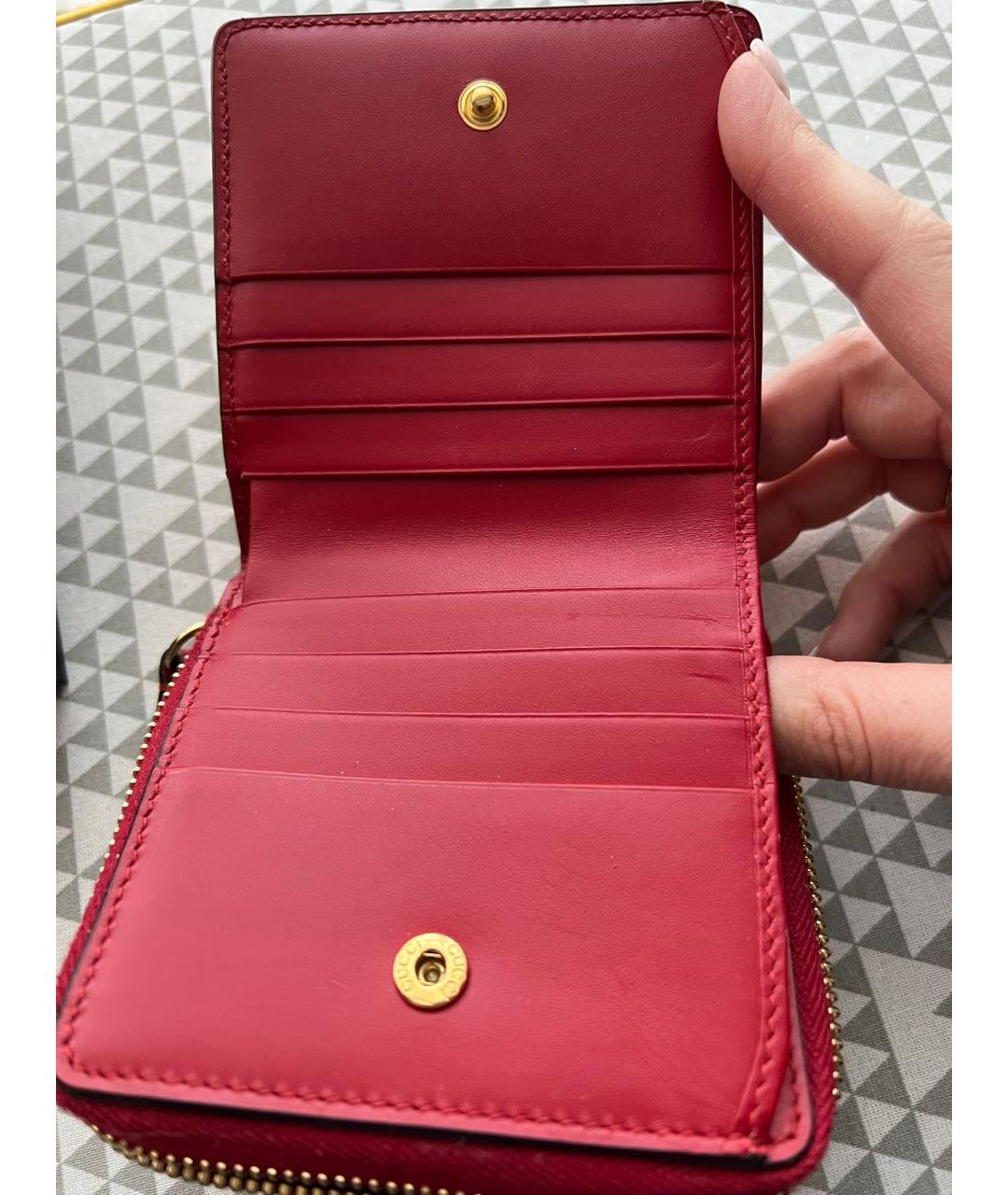 GUCCI Красный кожаный кошелек, фото 3