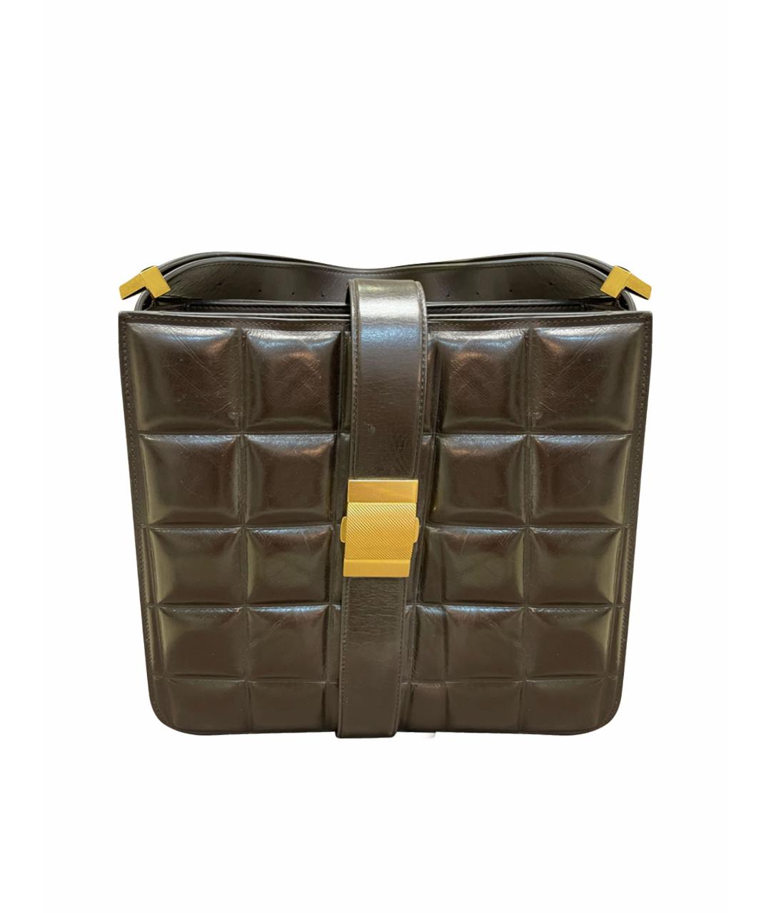 BOTTEGA VENETA Коричневая кожаная сумка с короткими ручками, фото 1