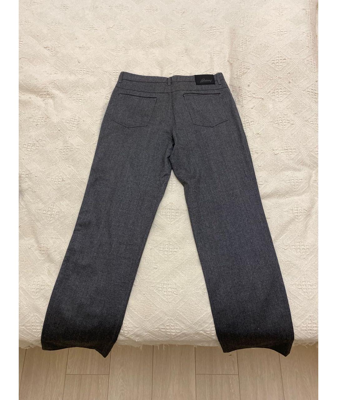 BRIONI Серые шерстяные классические брюки, фото 2