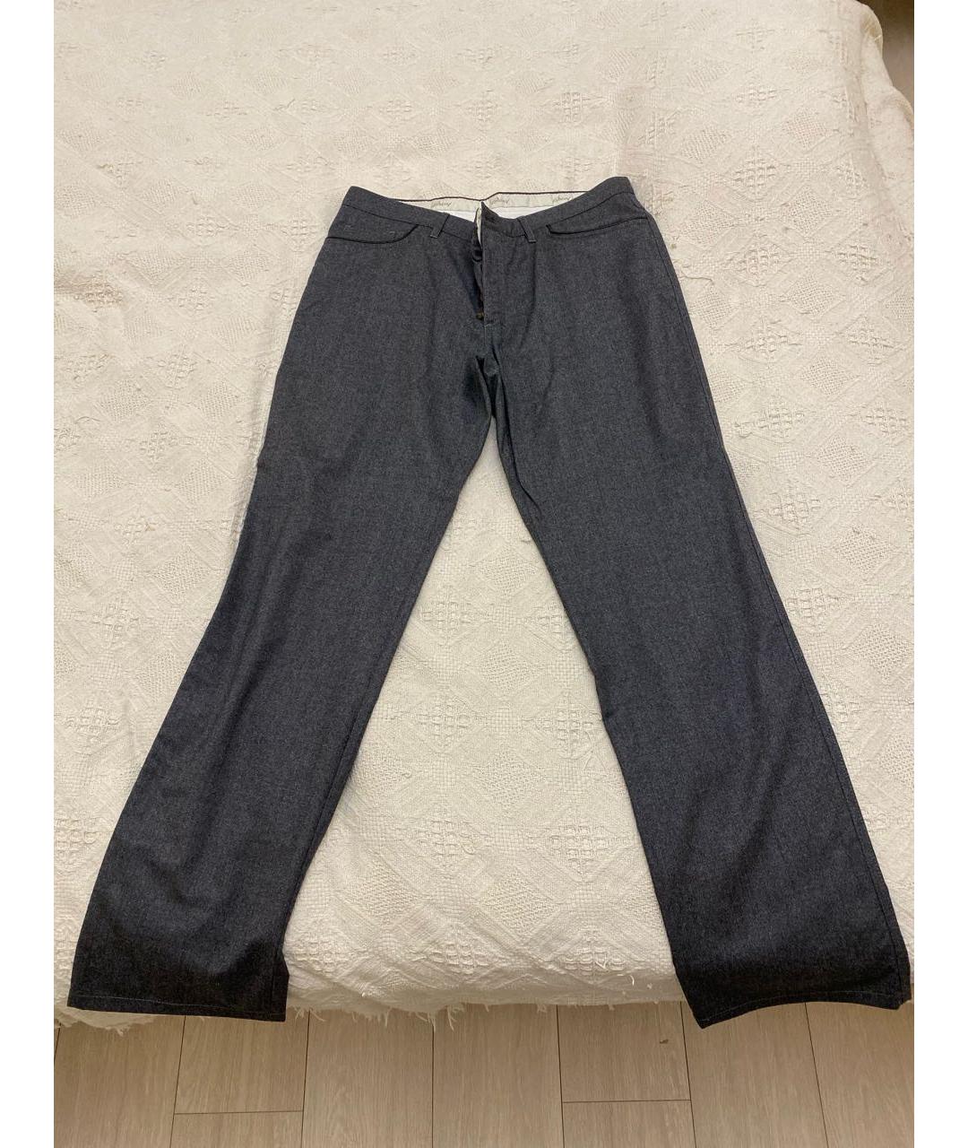 BRIONI Серые шерстяные классические брюки, фото 8