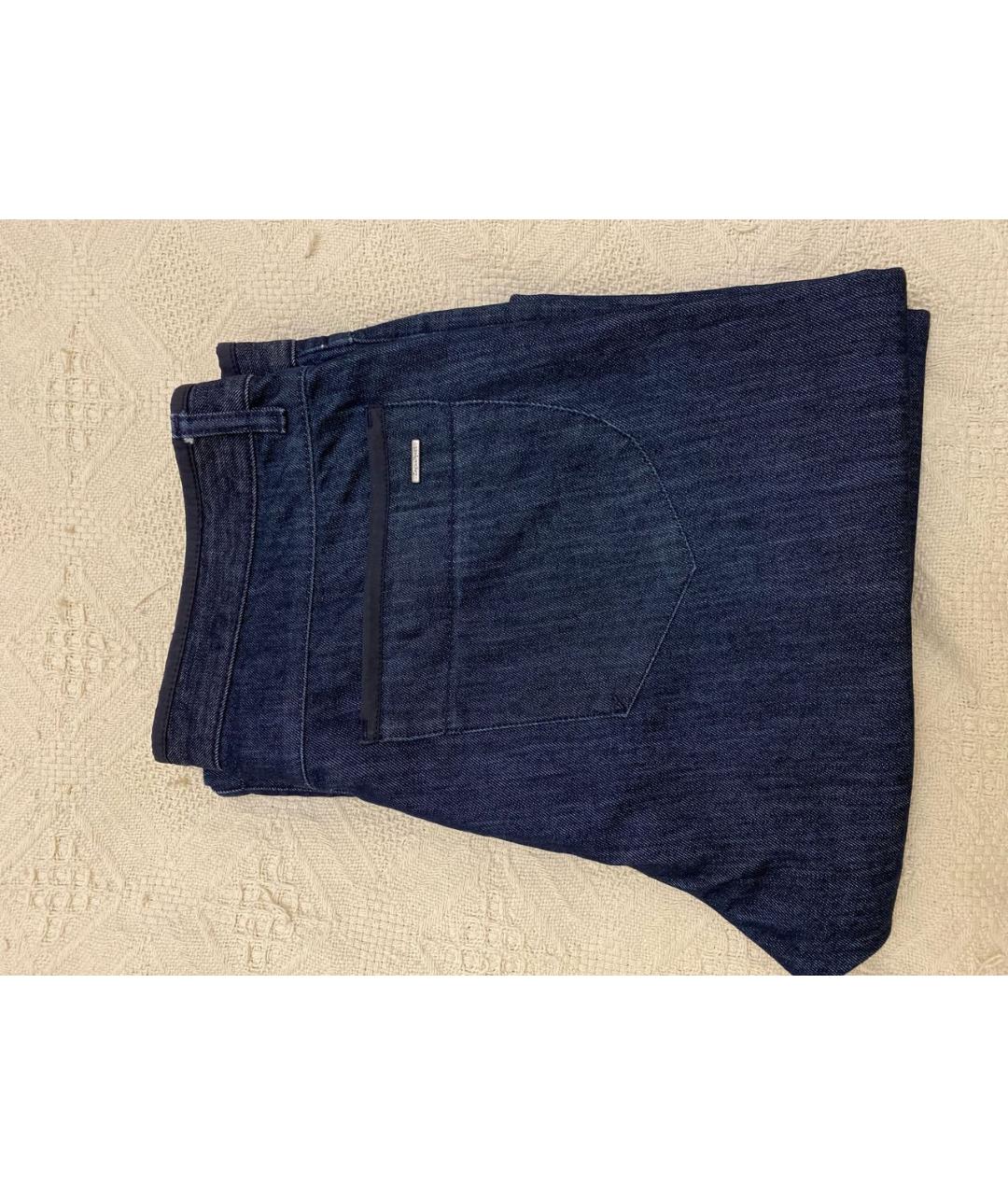 ZEGNA SPORT Темно-синие хлопко-кашемировые прямые джинсы, фото 7