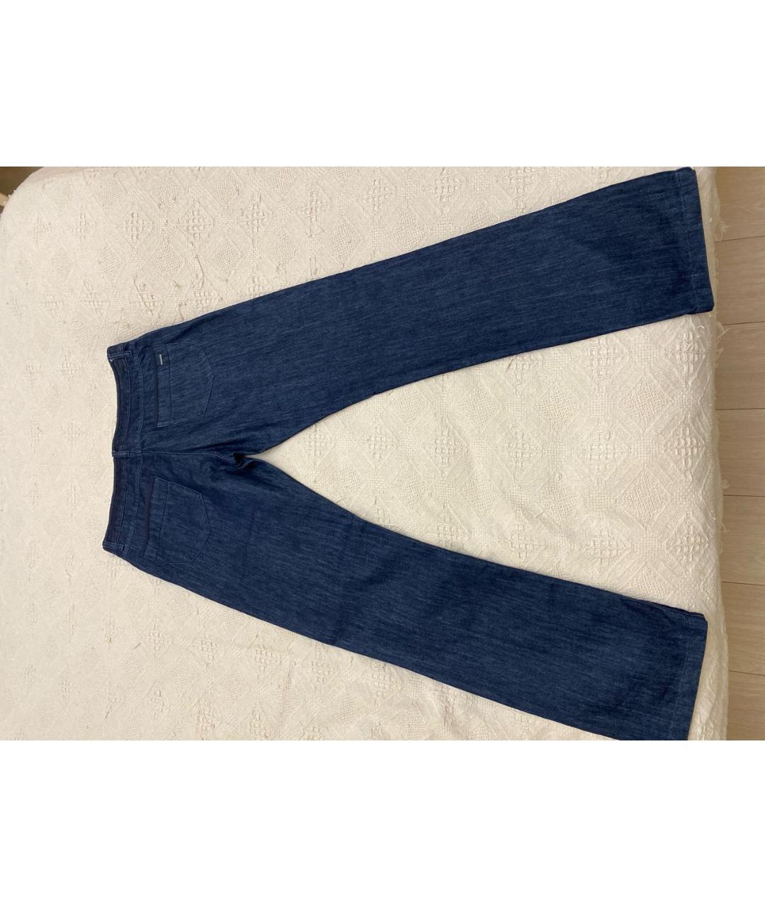 ZEGNA SPORT Темно-синие хлопко-кашемировые прямые джинсы, фото 2