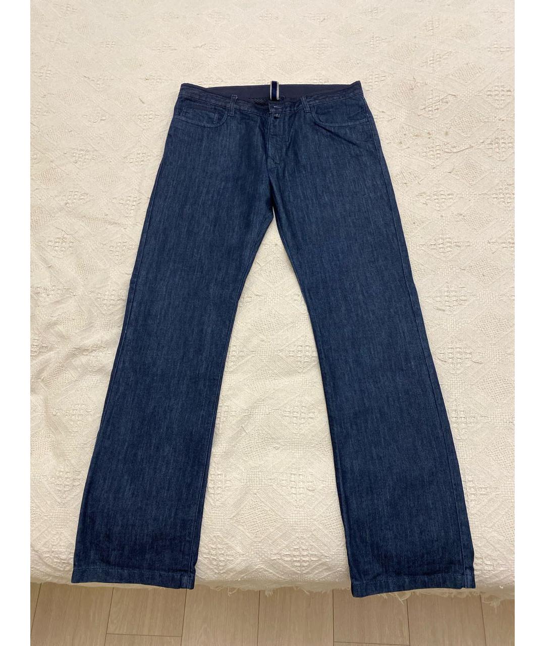 ZEGNA SPORT Темно-синие хлопко-кашемировые прямые джинсы, фото 9