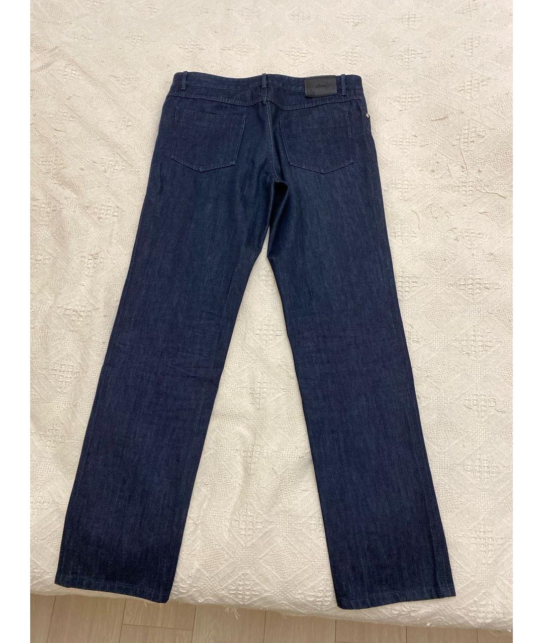 BRIONI Темно-синие хлопковые прямые джинсы, фото 2