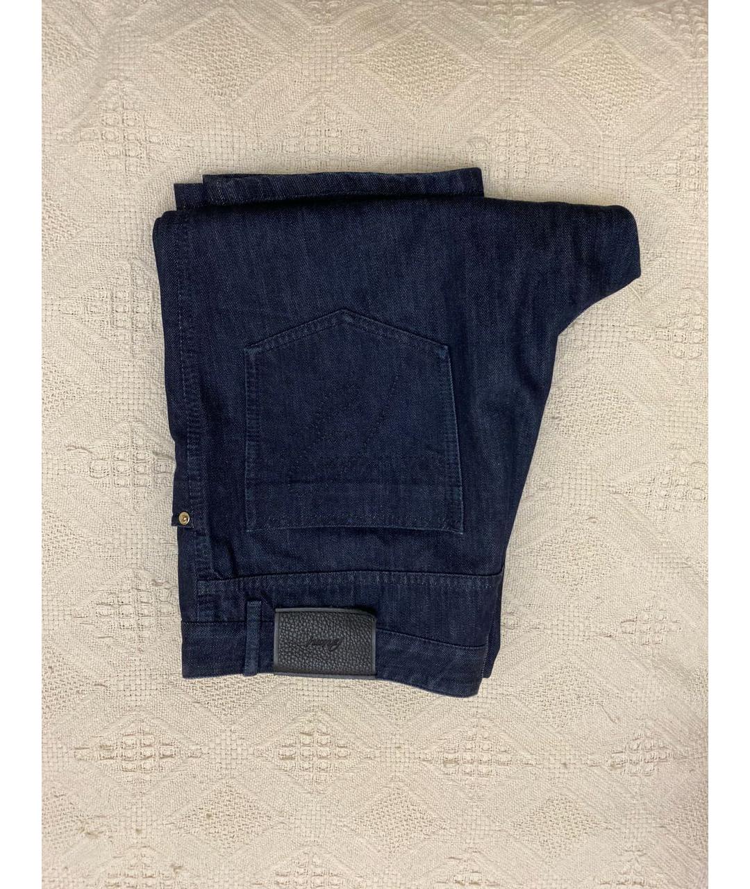 BRIONI Темно-синие хлопковые прямые джинсы, фото 6