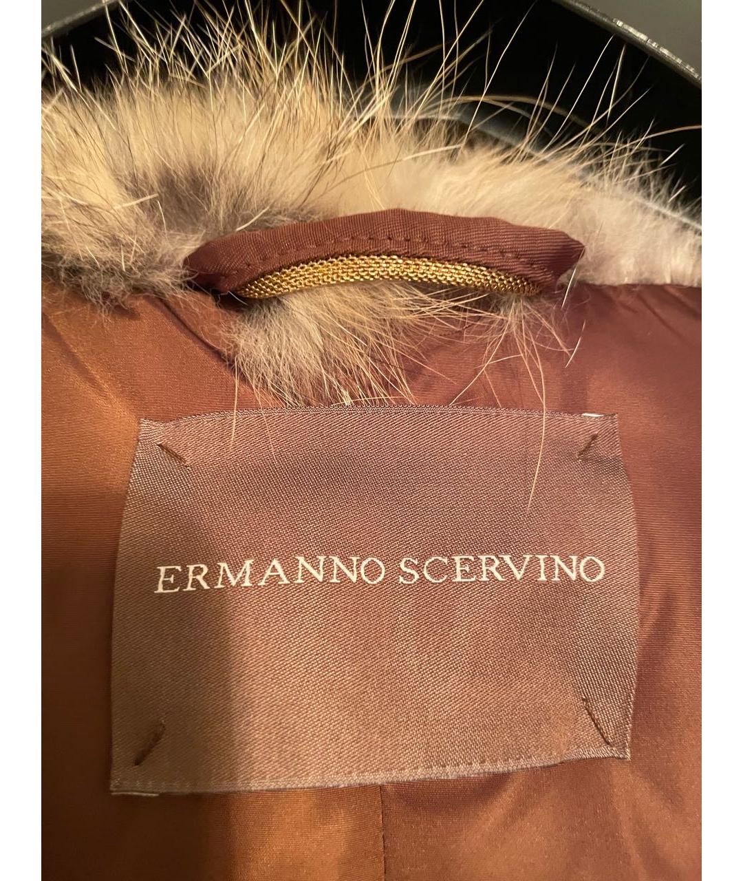 ERMANNO SCERVINO Коричневая полиэстеровая парка, фото 5