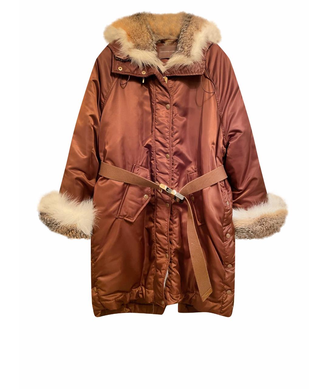 ERMANNO SCERVINO Коричневая полиэстеровая парка, фото 1