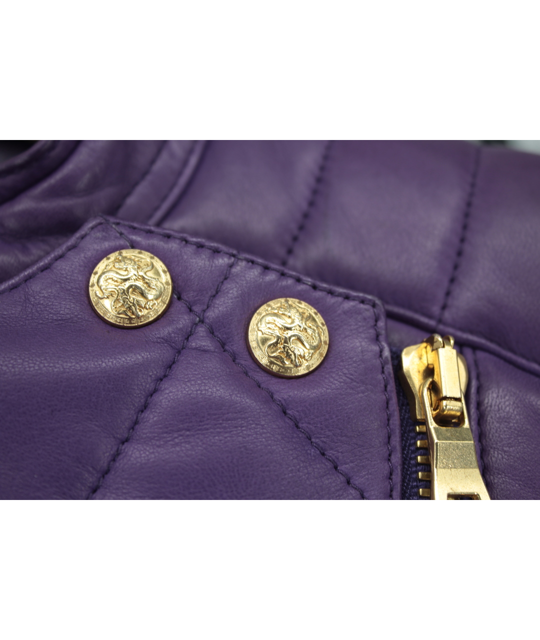 BALMAIN Фиолетовая кожаная куртка, фото 5