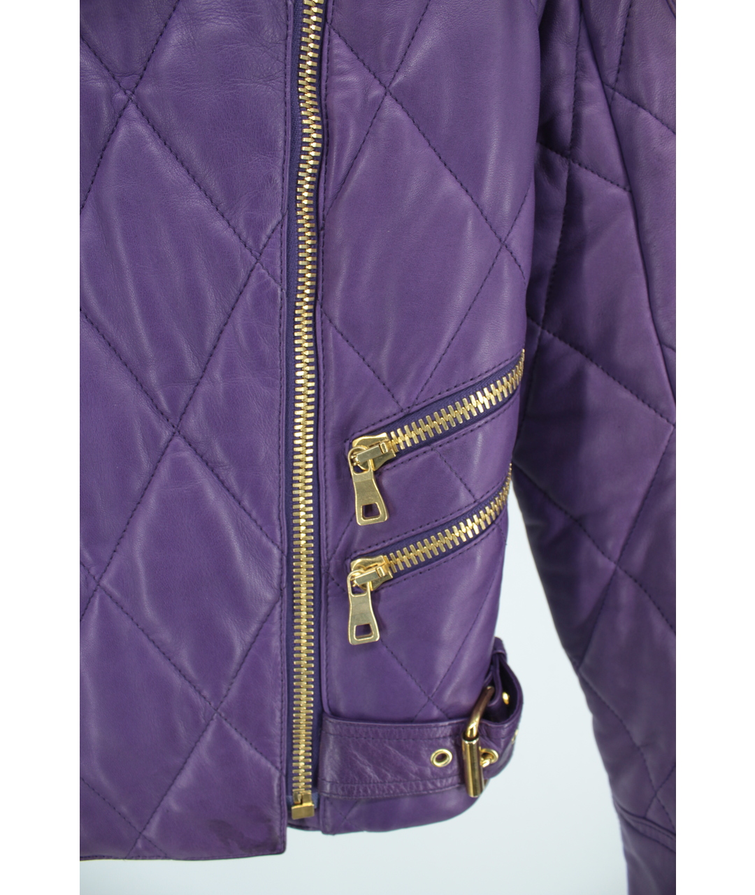 BALMAIN Фиолетовая кожаная куртка, фото 4
