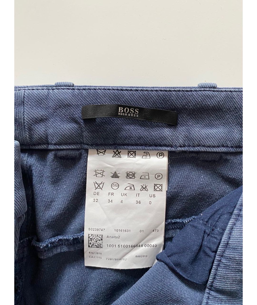 HUGO BOSS Синие брюки узкие, фото 3