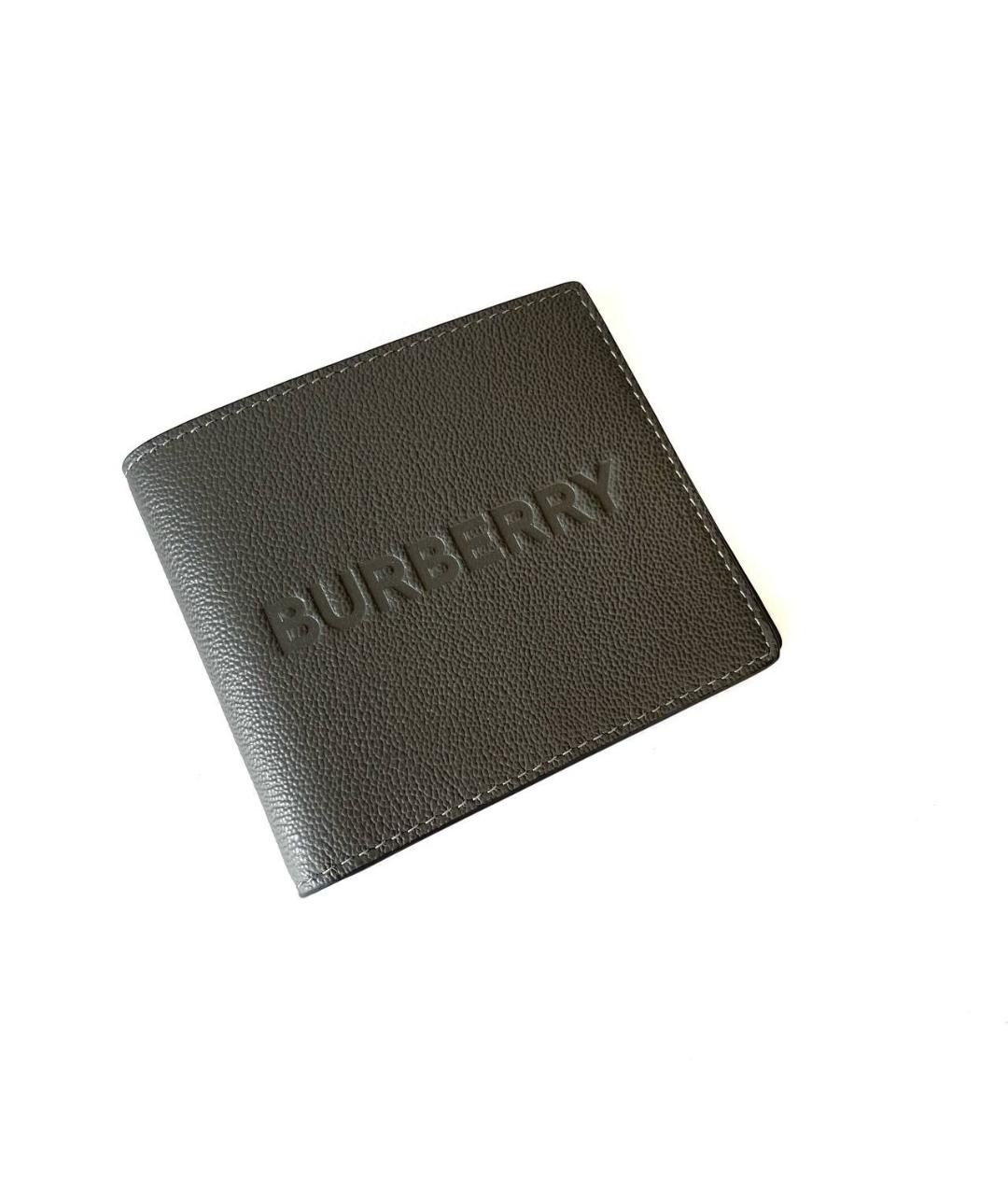 BURBERRY Серый кожаный кошелек, фото 1