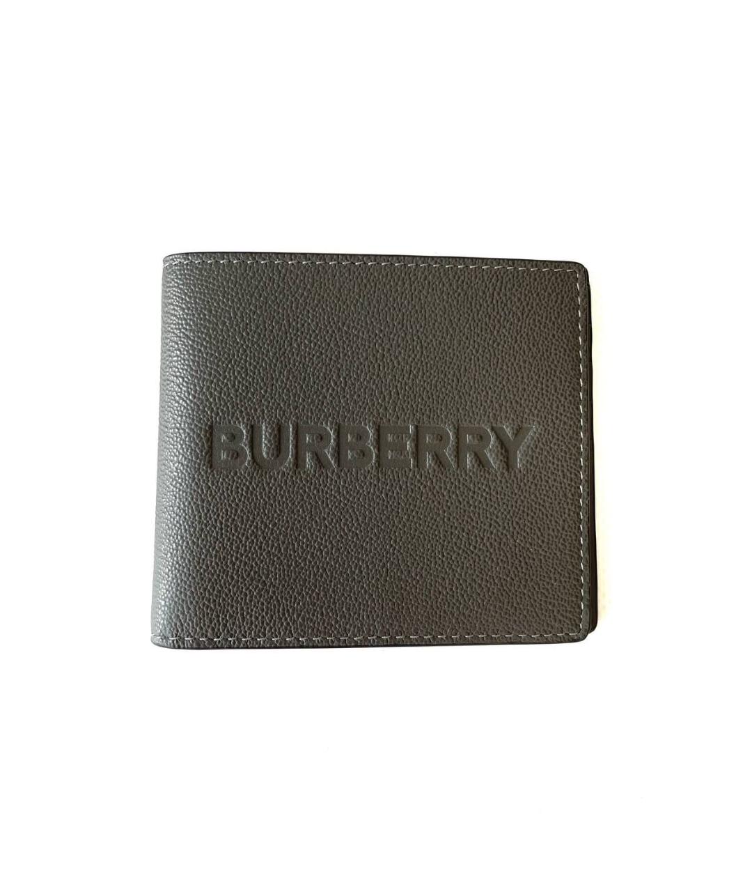 BURBERRY Серый кожаный кошелек, фото 2