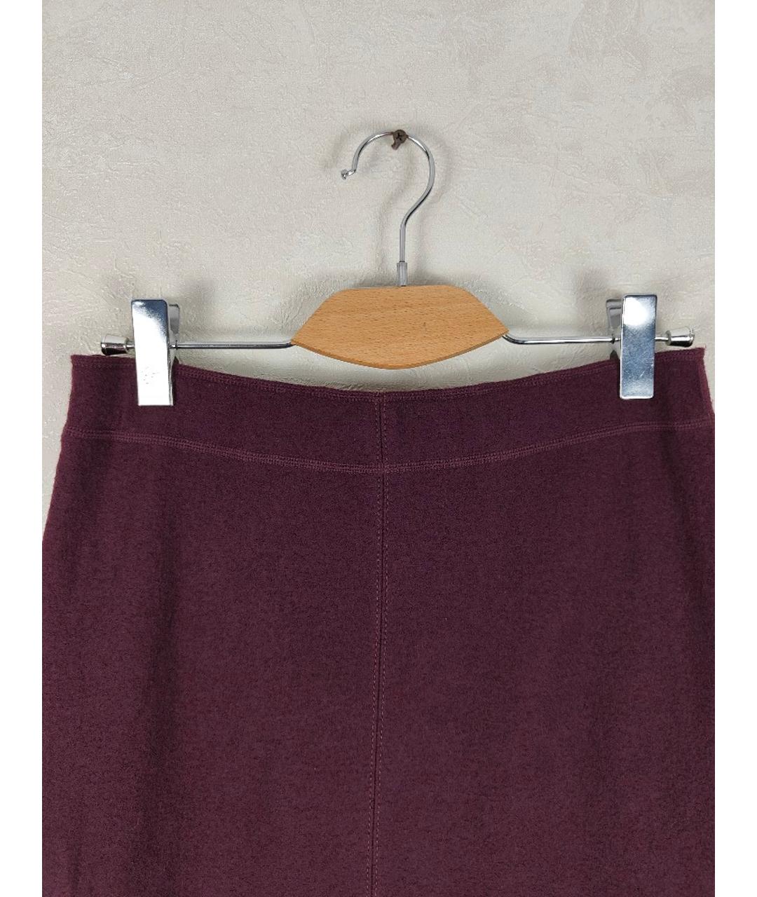 MARC CAIN Бордовая шерстяная юбка мини, фото 3