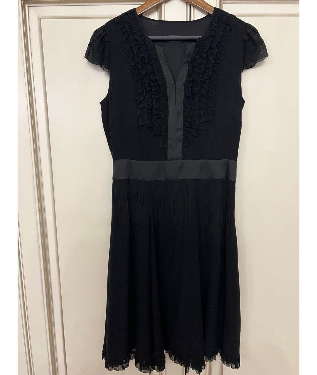 EMPORIO ARMANI Черное шифоновое коктейльное платье, фото 6