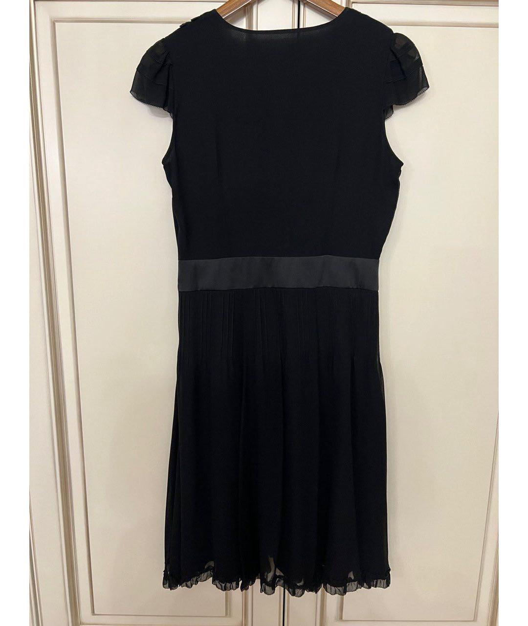 EMPORIO ARMANI Черное шифоновое коктейльное платье, фото 2
