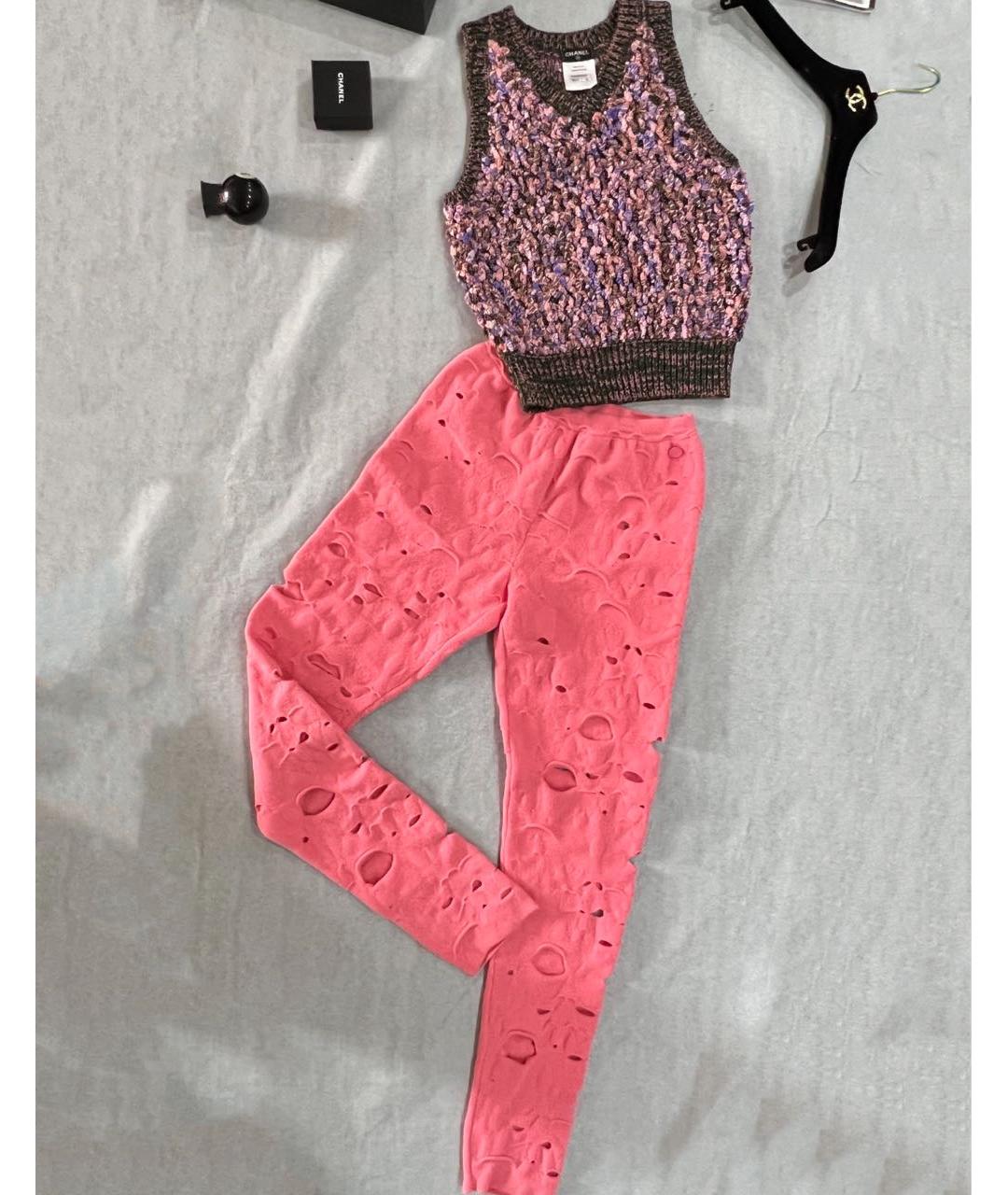 CHANEL PRE-OWNED Розовые брюки узкие, фото 6