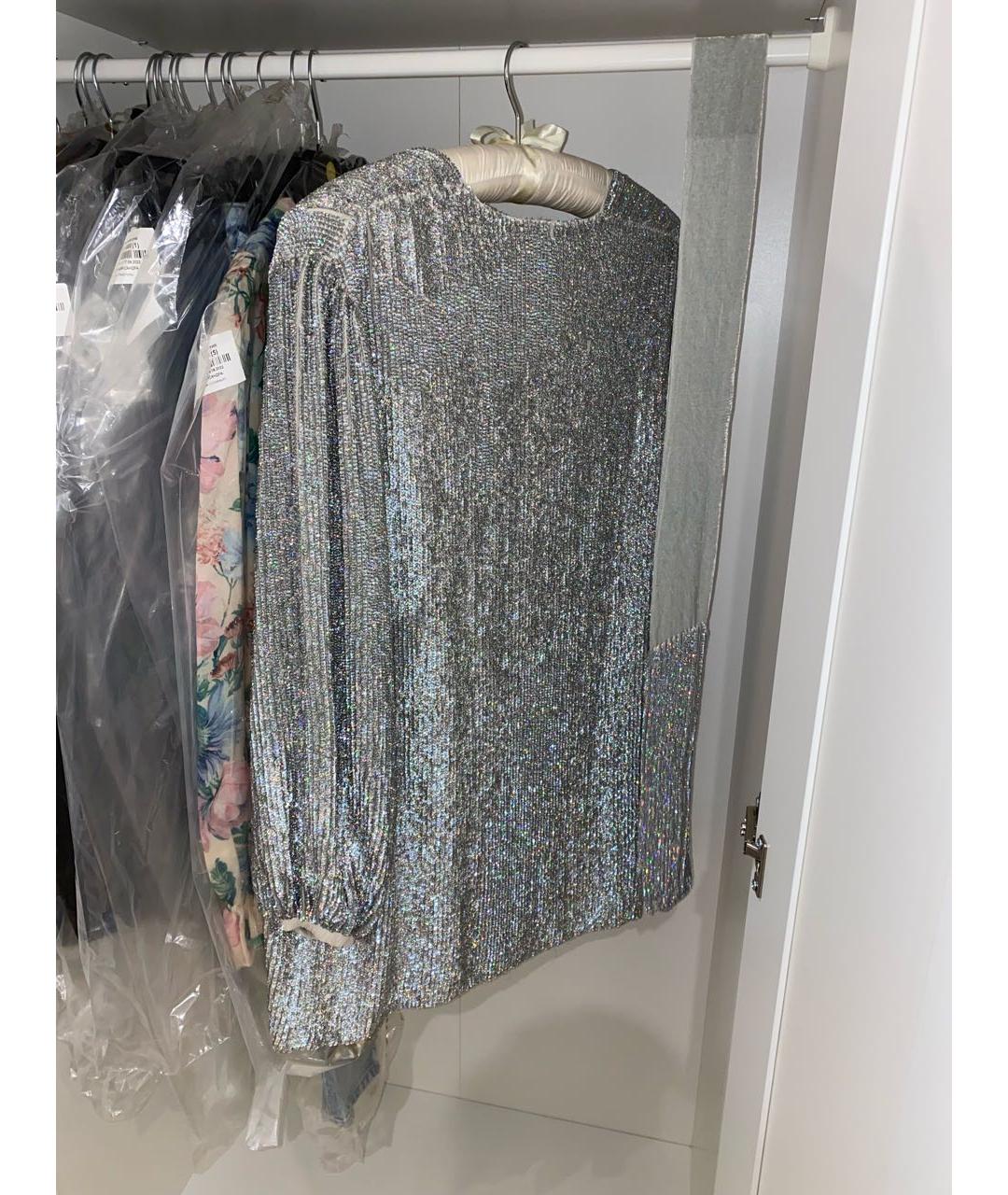 Retrofête Серебряное вискозное коктейльное платье, фото 2
