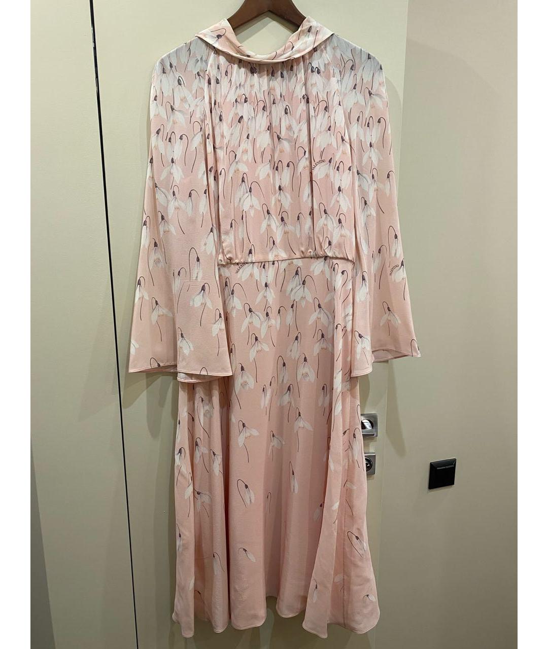 VALENTINO Розовое шелковое коктейльное платье, фото 9