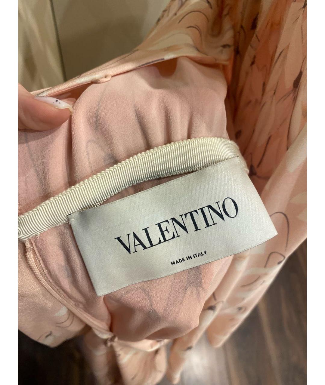 VALENTINO Розовое шелковое коктейльное платье, фото 5
