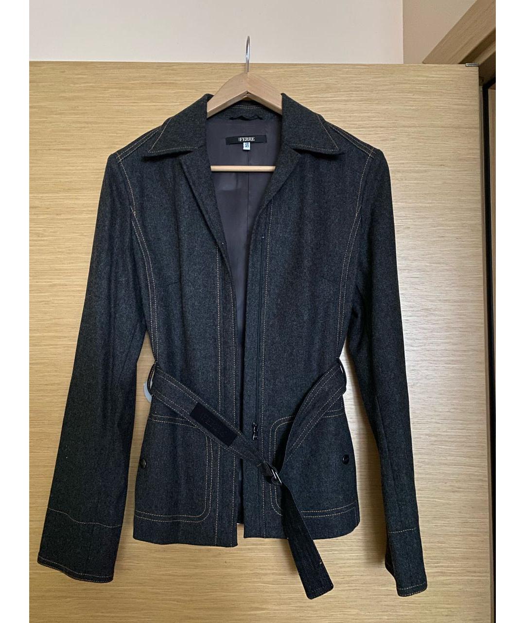 GIANFRANCO FERRE Серый шерстяной жакет/пиджак, фото 8