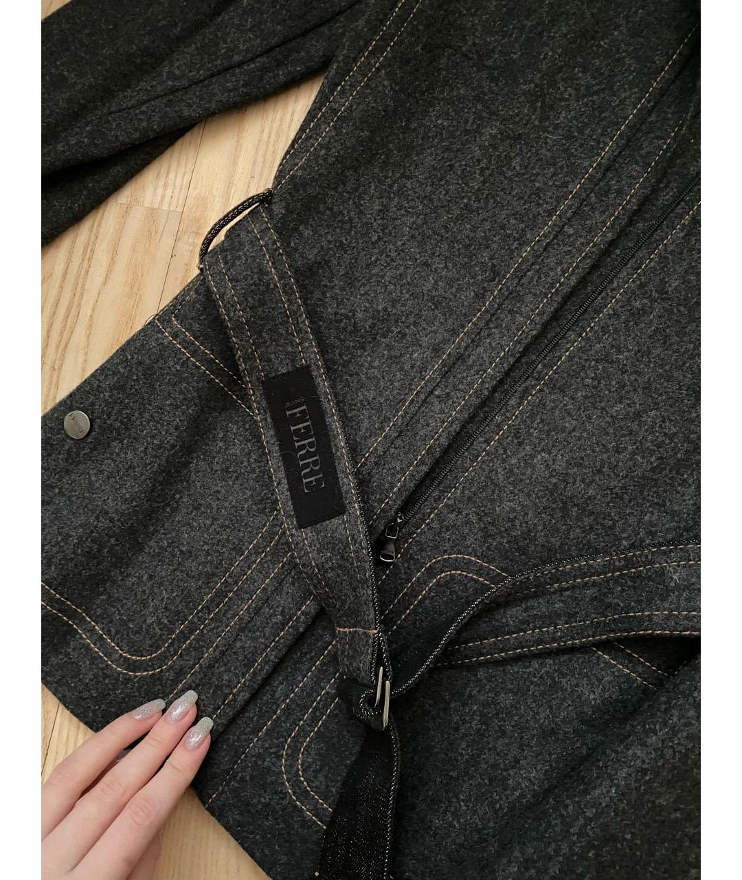 GIANFRANCO FERRE Серый шерстяной жакет/пиджак, фото 5