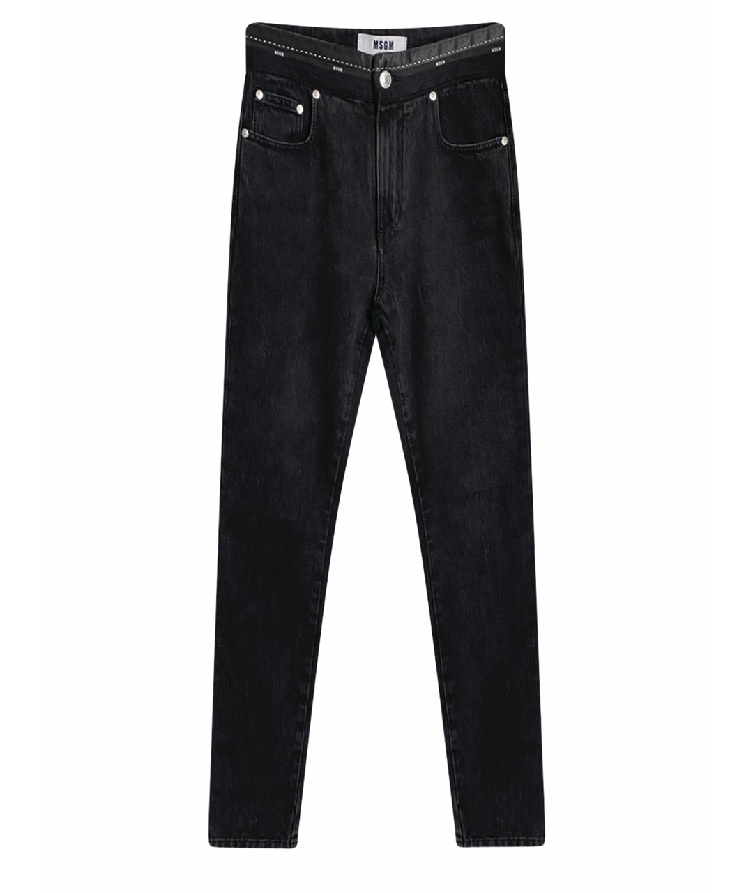 MSGM Черные хлопковые прямые джинсы, фото 1