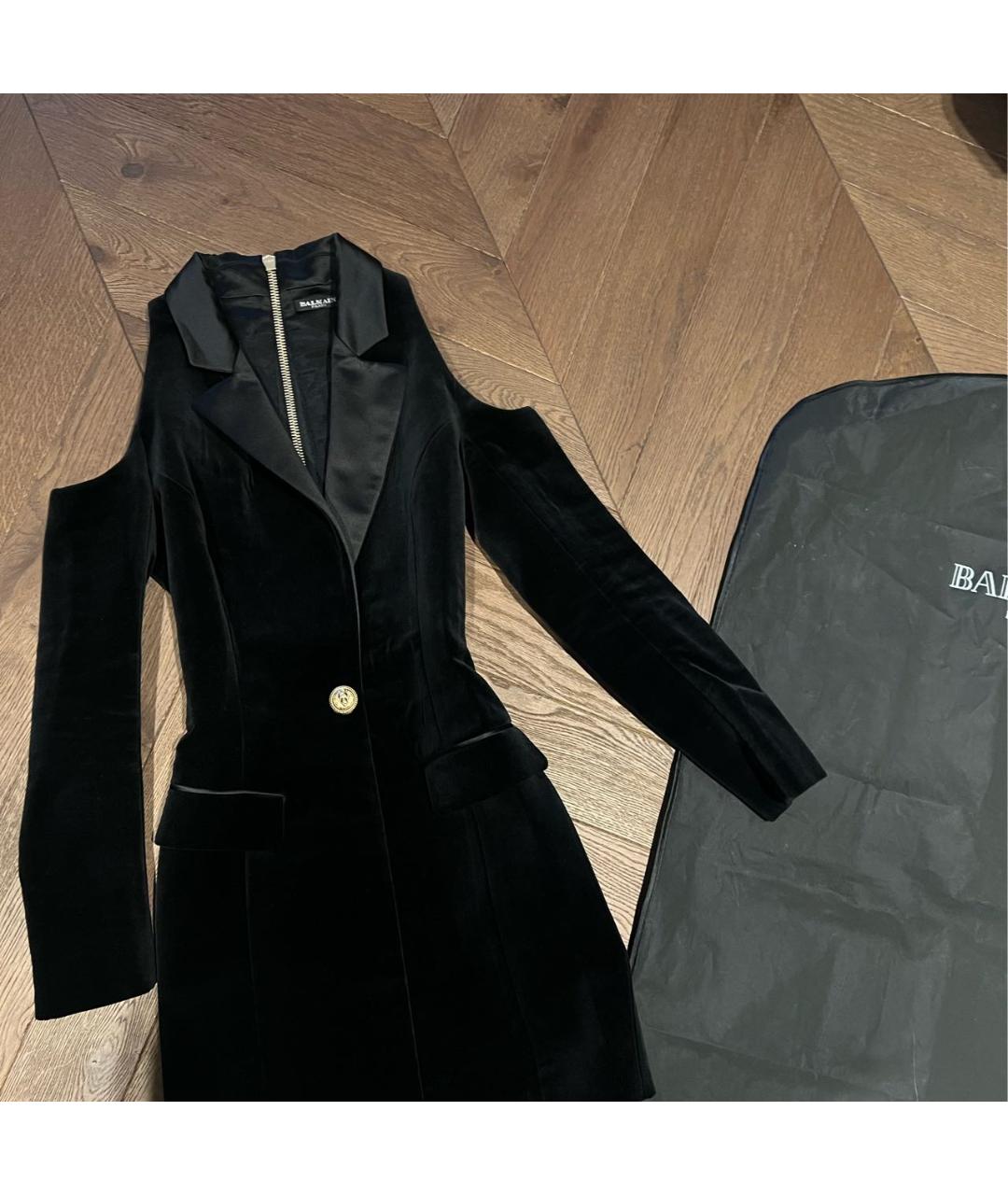 BALMAIN Черное бархатное вечернее платье, фото 3
