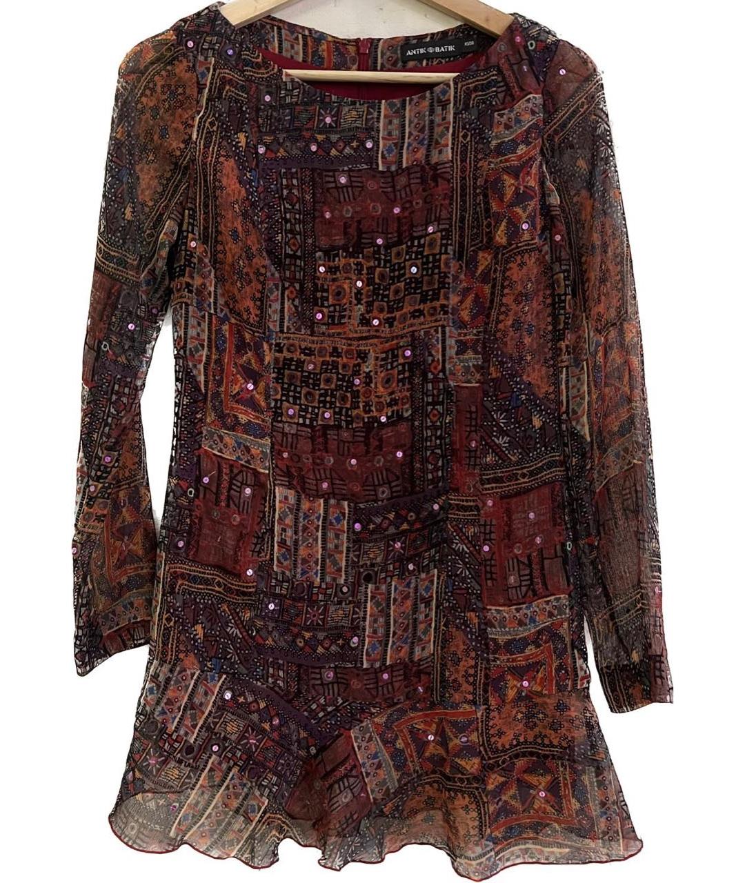 ANTIK BATIK Бордовое шелковое вечернее платье, фото 1
