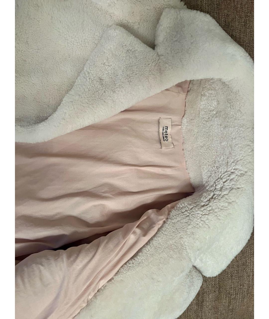 YVES SALOMON Белая меховая шуба, фото 5