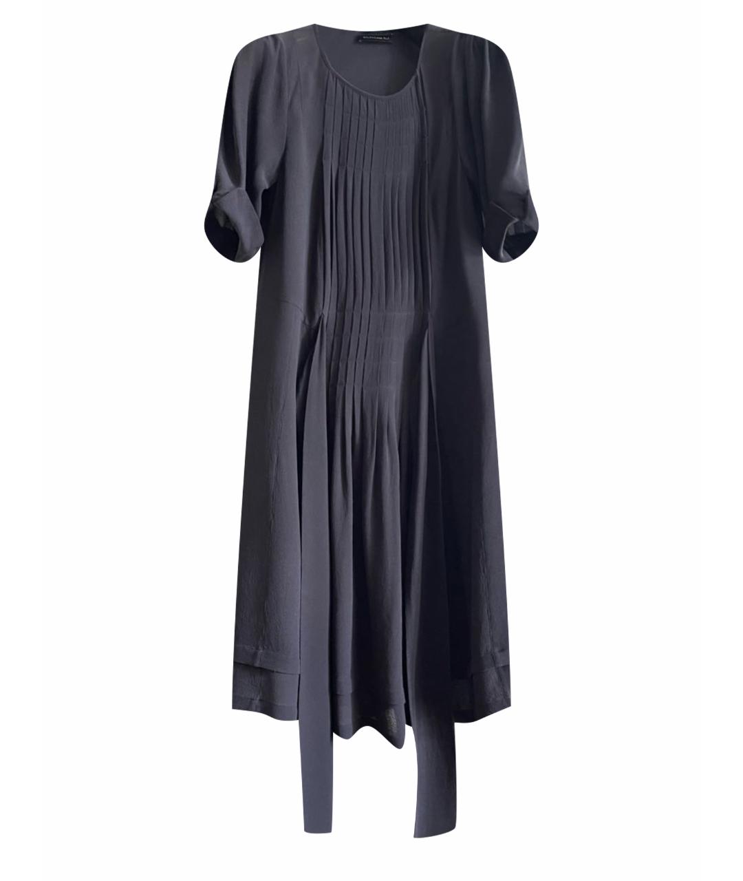 BALENCIAGA Черное шелковое повседневное платье, фото 1
