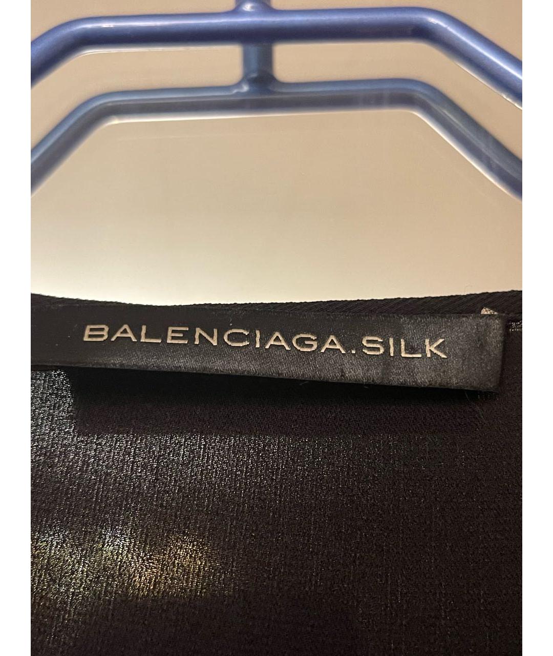 BALENCIAGA Черное шелковое повседневное платье, фото 4