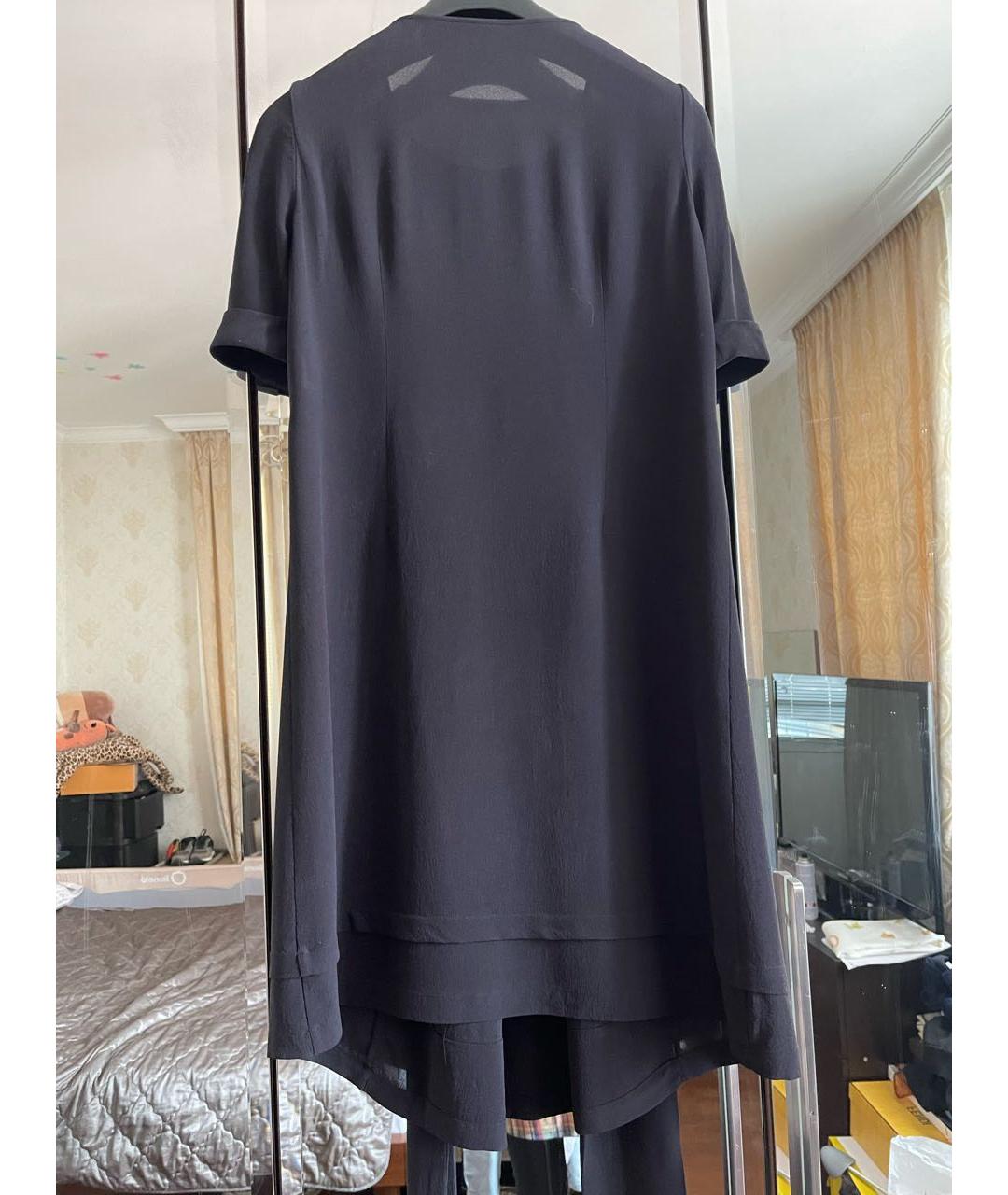 BALENCIAGA Черное шелковое повседневное платье, фото 2