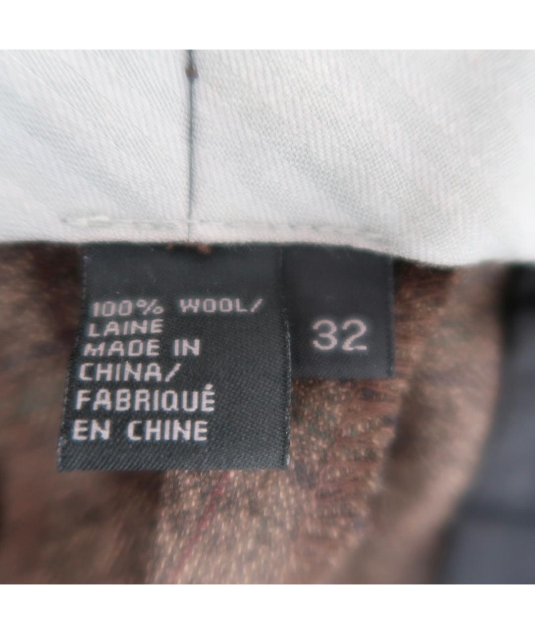 DKNY Коричневые шерстяные классические брюки, фото 7