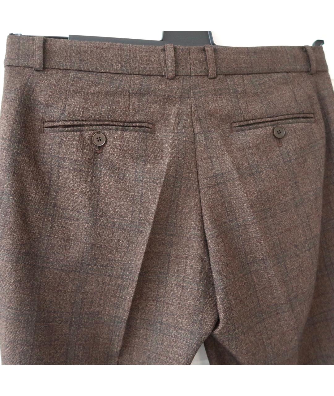 DKNY Коричневые шерстяные классические брюки, фото 4